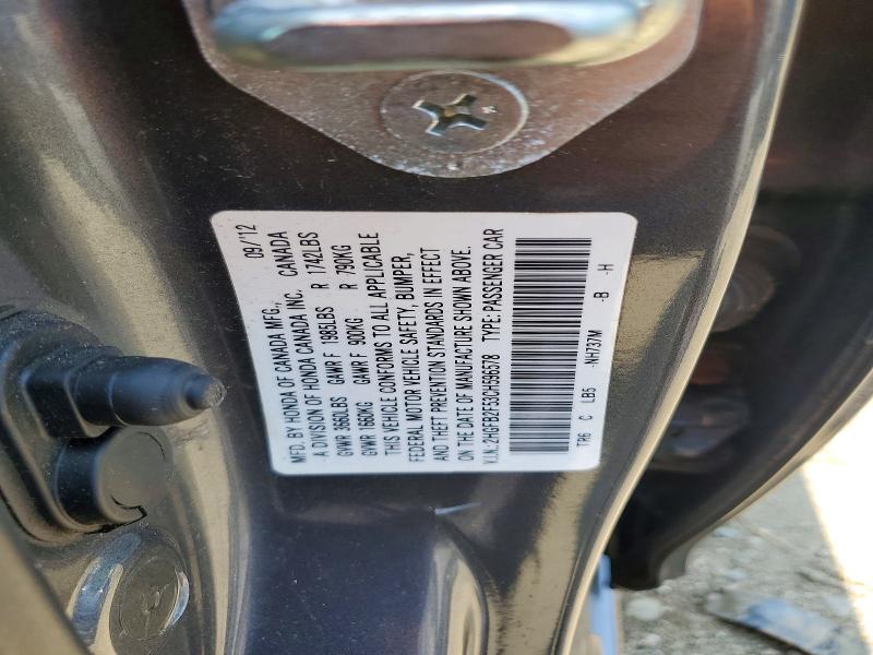 Aukcja sprzedaży 2012 Honda Civic, vin: 2HGFB2F53CH596578, numer aukcji: 60787756