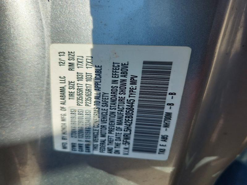 85637005 :رقم المزاد ، 5FNRL5H42EB058445 vin ، 2014 Honda Odyssey مزاد بيع