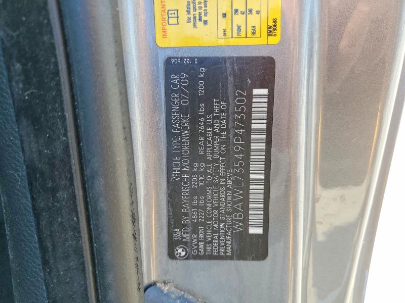 60597196 :رقم المزاد ، WBAWL73549P473502 vin ، 2009 Bmw 335 مزاد بيع