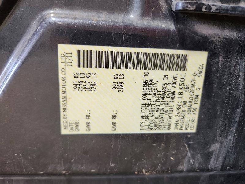 Aukcja sprzedaży 2012 Nissan Altima, vin: 1N4AL2AP8CC183501, numer aukcji: 61365626