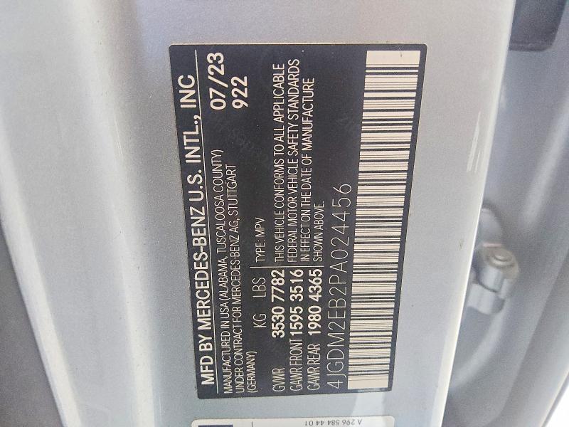 Продаж на аукціоні авто 2023 Mercedes-benz Eqs Suv, vin: 4JGDM2EB2PA024456, номер лоту: 62054766