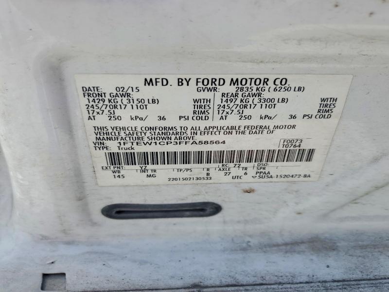 Aukcja sprzedaży 2015 Ford F150, vin: 1FTEW1CP3FFA58564, numer aukcji: 62820306