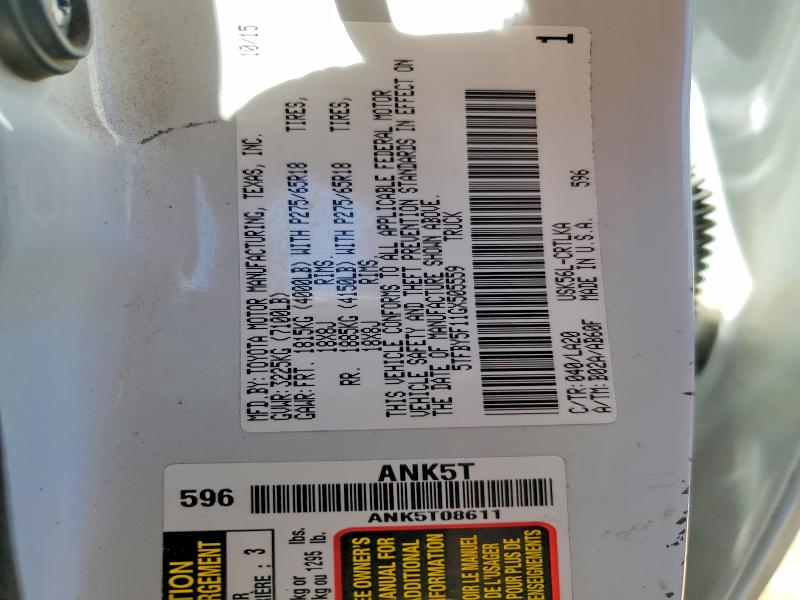 Продажа на аукционе авто 2016 Toyota Tundra, vin: 5TFBY5F11GX505559, номер лота: 62970286