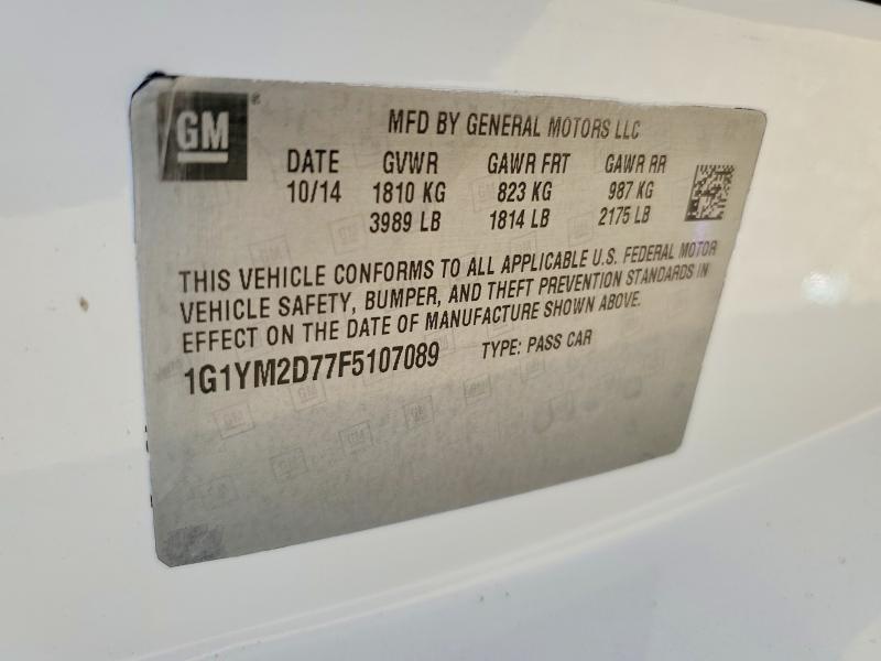 Продажа на аукционе авто 2015 Chevrolet Corvette, vin: 1G1YM2D77F5107089, номер лота: 61785126