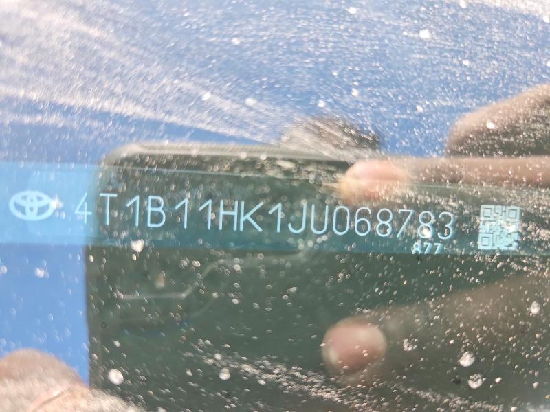 2018 Toyota Camry მანქანა იყიდება აუქციონზე, vin: 4T1B11HK1JU068783, აუქციონის ნომერი: 60207156