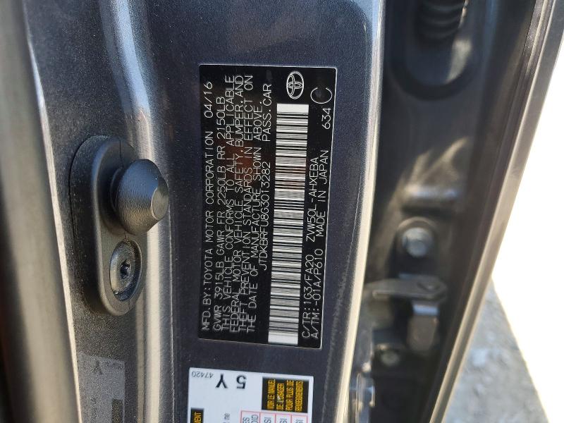Продаж на аукціоні авто 2016 Toyota Prius, vin: JTDKBRFU8G3013282, номер лоту: 59746446