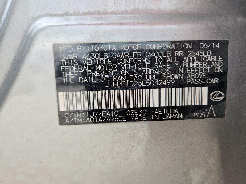 60486366 :رقم المزاد ، JTHBF1D23E5042499 vin ، 2014 Lexus Is مزاد بيع