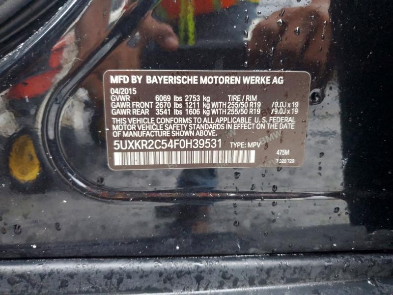 61339816 :رقم المزاد ، 5UXKR2C54F0H39531 vin ، 2015 Bmw X5 مزاد بيع
