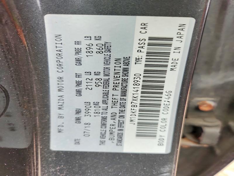 61175386 :رقم المزاد ، JM1DKFB7XK1418930 vin ، 2019 Mazda Cx-3 مزاد بيع