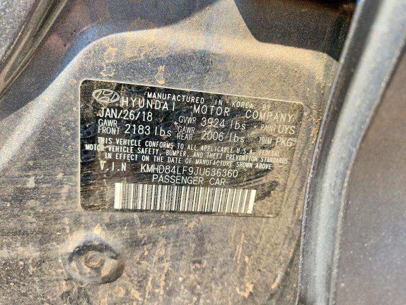 Продаж на аукціоні авто 2018 Hyundai Elantra, vin: KMHD84LF9JU636360, номер лоту: 59251906