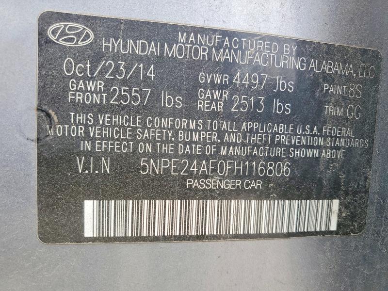 Продажа на аукционе авто 2015 Hyundai Sonata, vin: 5NPE24AF0FH116806, номер лота: 61561646
