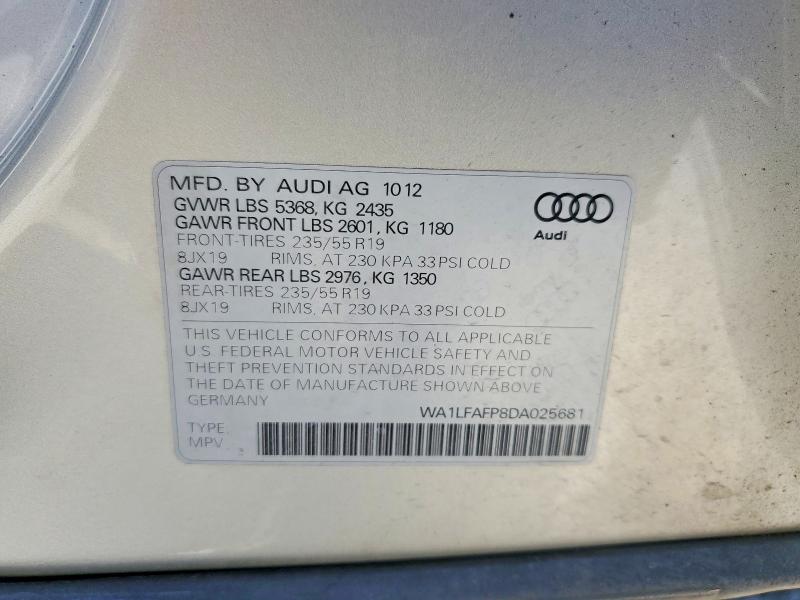 Продажа на аукционе авто 2013 Audi Q5, vin: WA1LFAFP8DA025681, номер лота: 63522486