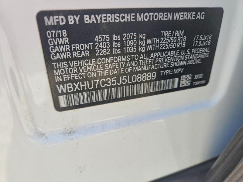 62844996 :رقم المزاد ، WBXHU7C35J5L08889 vin ، 2018 Bmw X1 مزاد بيع