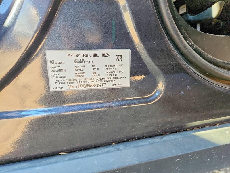 63158556 :رقم المزاد ، 7SAXCAE5XRF459179 vin ، 2024 Tesla Model X مزاد بيع