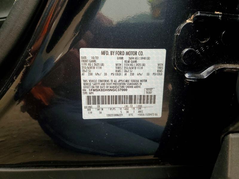 Aukcja sprzedaży 2022 Ford Explorer, vin: 1FMSK8DH5NGC37000, numer aukcji: 60864766