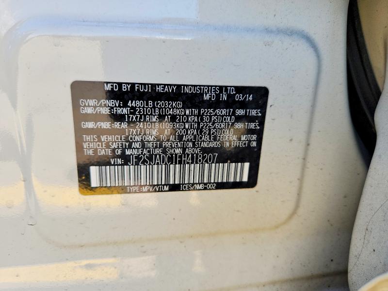 60588866 :رقم المزاد ، JF2SJADC1FH418207 vin ، 2015 Subaru Forester مزاد بيع