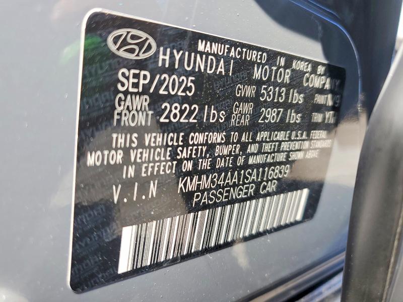 Продажа на аукционе авто 2025 Hyundai Ioniq 6, vin: KMHM34AA1SA116839, номер лота: 61369876