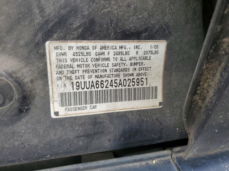 2005 Acura Tl მანქანა იყიდება აუქციონზე, vin: 19UUA66245A025951, აუქციონის ნომერი: 60604976