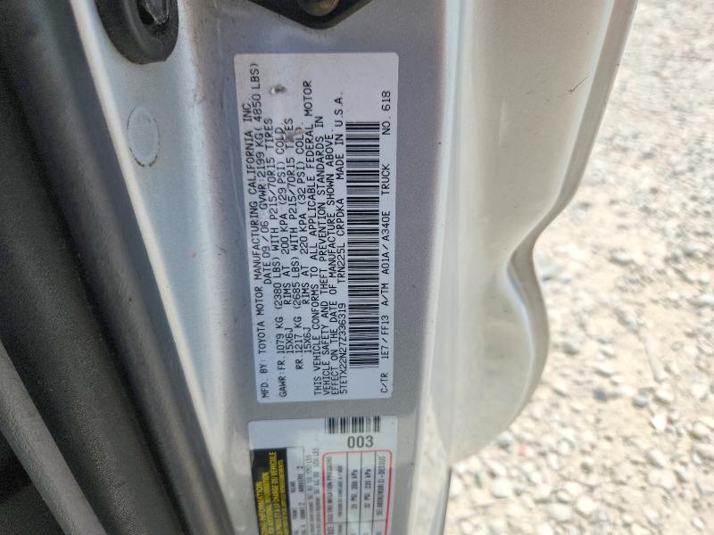 2007 Toyota Tacoma მანქანა იყიდება აუქციონზე, vin: 5TETX22N27Z336319, აუქციონის ნომერი: 61312066