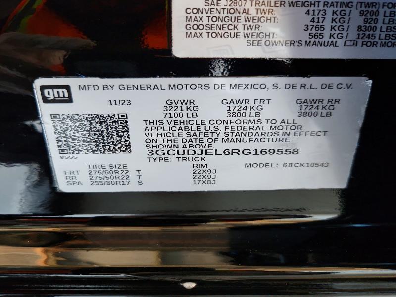 Aukcja sprzedaży 2024 Chevrolet Silverado, vin: 3GCUDJEL6RG169558, numer aukcji: 62887496