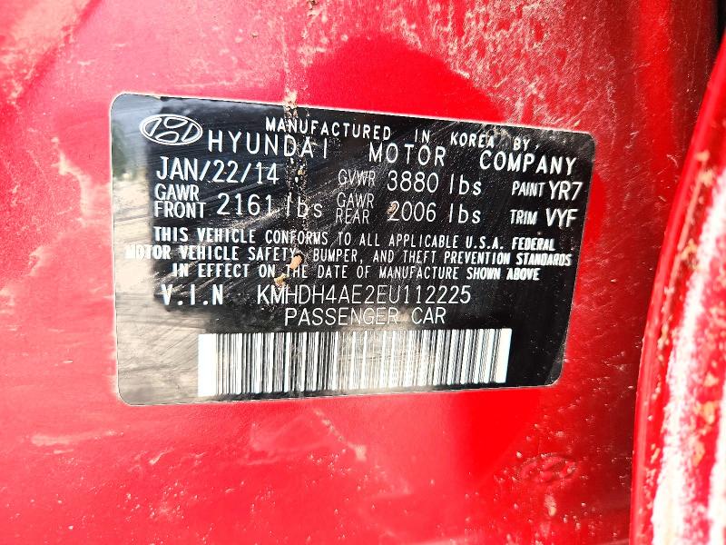 Продажа на аукционе авто 2014 Hyundai Elantra, vin: KMHDH4AE2EU112225, номер лота: 62561056