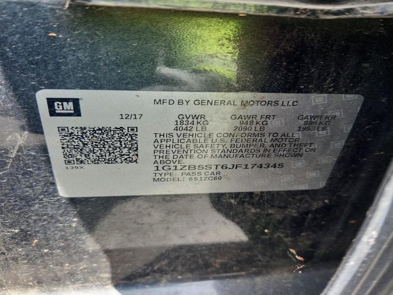61444466 :رقم المزاد ، 1G1ZB5ST6JF174345 vin ، 2018 Chevrolet Malibu مزاد بيع