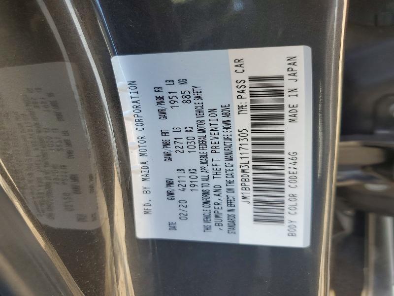 Aukcja sprzedaży 2020 Mazda 3, vin: JM1BPBDM3L1171305, numer aukcji: 60770276