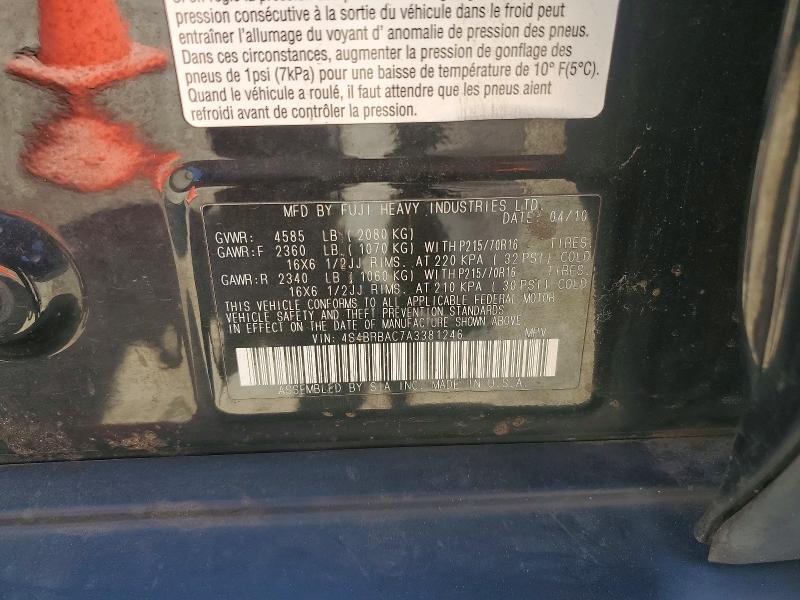 Продажа на аукционе авто 2010 Subaru Outback, vin: 4S4BRBAC7A3381246, номер лота: 61147406