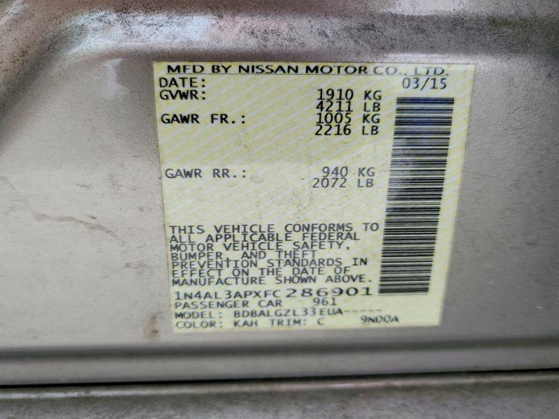 Aukcja sprzedaży 2015 Nissan Altima, vin: 1N4AL3APXFC286901, numer aukcji: 62833126
