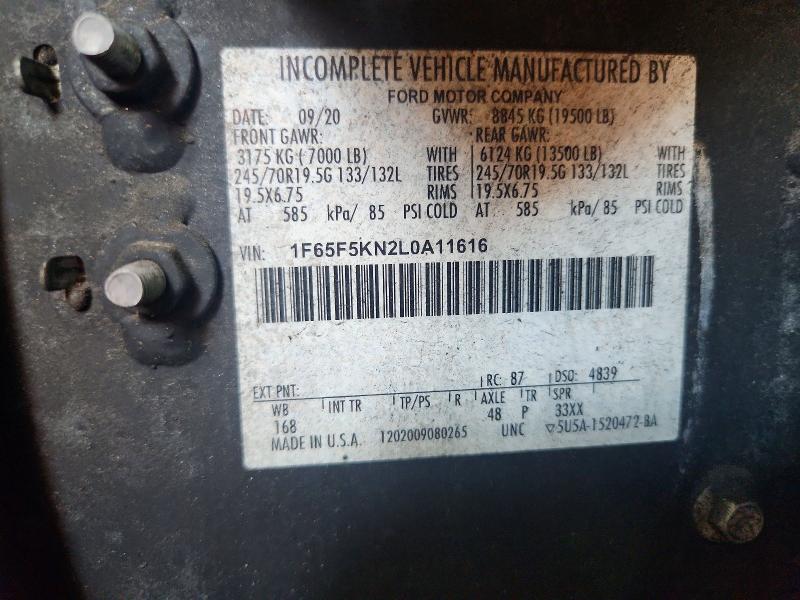 Aukcja sprzedaży 2020 Ford F59, vin: 1F65F5KN2L0A11616, numer aukcji: 61497946