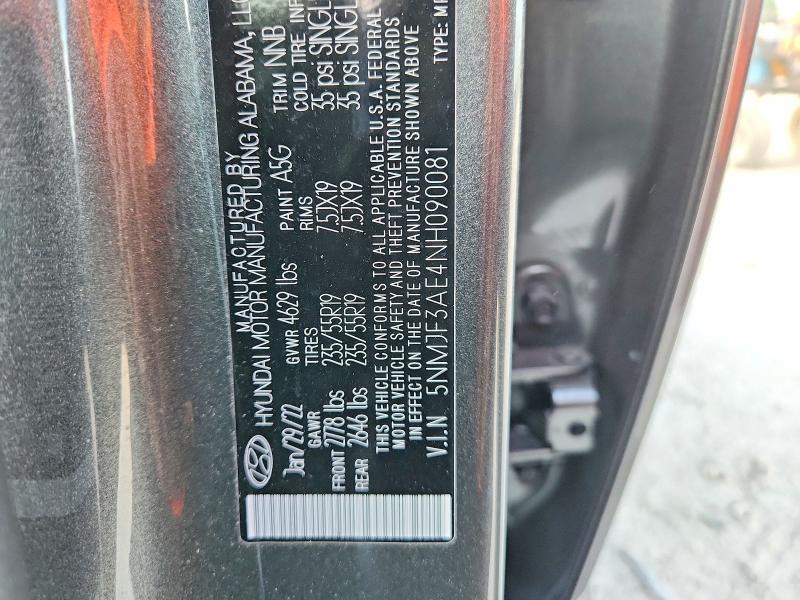 Aukcja sprzedaży 2022 Hyundai Tucson, vin: 5NMJF3AE4NH090081, numer aukcji: 61901836