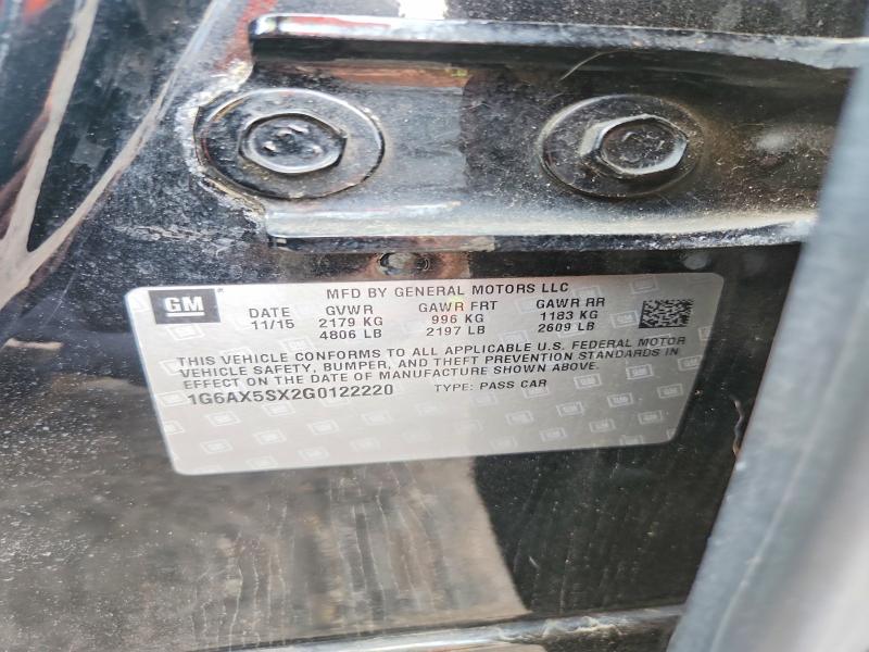 Aukcja sprzedaży 2016 Cadillac Cts, vin: 1G6AX5SX2G0122220, numer aukcji: 60959026