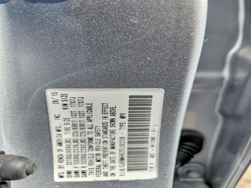 59019956 :رقم المزاد ، 5J6RM4H52FL092006 vin ، 2015 Honda Cr-v مزاد بيع