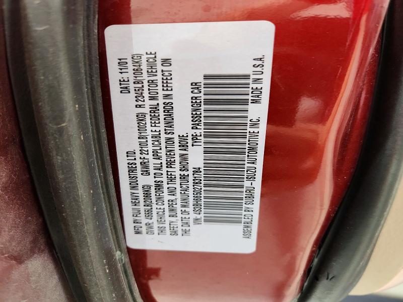 Продажа на аукционе авто 2002 Subaru Legacy, vin: 4S3BH665027631784, номер лота: 60203656