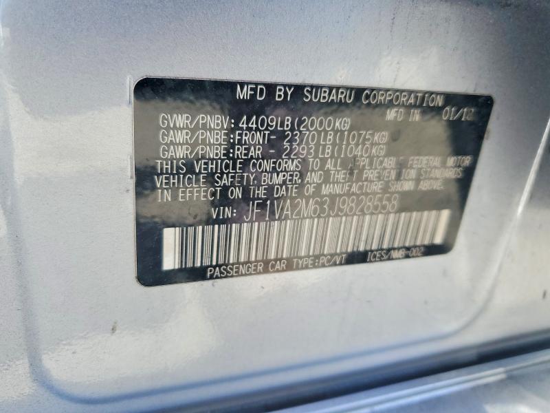 Aukcja sprzedaży 2018 Subaru Wrx, vin: JF1VA2M63J9828558, numer aukcji: 60233466