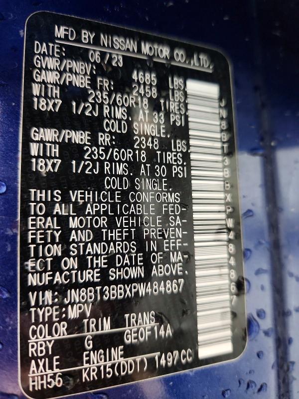 Продажа на аукционе авто 2023 Nissan Rogue, vin: JN8BT3BBXPW484867, номер лота: 62333366