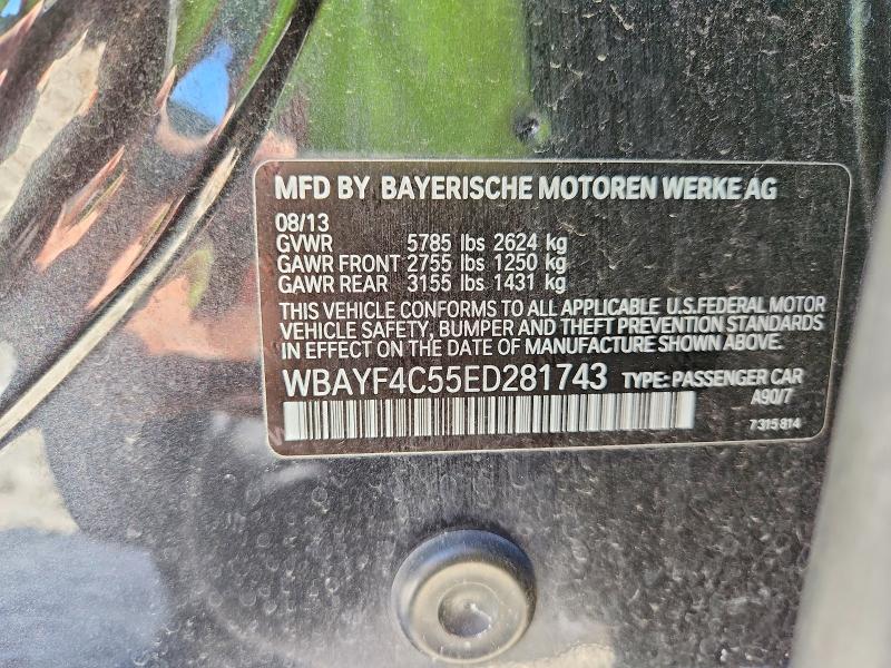 59902866 :رقم المزاد ، WBAYF4C55ED281743 vin ، 2014 Bmw 740 مزاد بيع