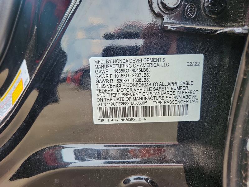 62562886 :رقم المزاد ، 19UDE2F88NA006305 vin ، 2022 Acura Ilx مزاد بيع