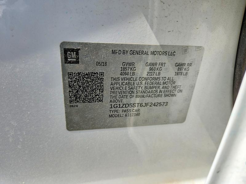 Продажа на аукционе авто 2018 Chevrolet Malibu, vin: 1G1ZD5ST6JF242573, номер лота: 59629506