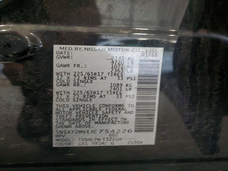 Продажа на аукционе авто 2018 Nissan Rogue, vin: 5N1AT2MV1JC754226, номер лота: 61383076