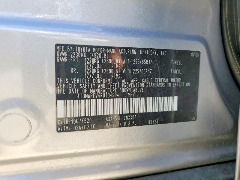 Aukcja sprzedaży 2024 Toyota Rav4, vin: 4T3MWRFV4RU134994, numer aukcji: 61439186