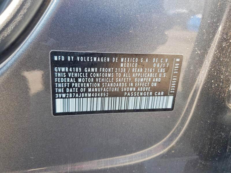 61553506 :رقم المزاد ، 3VW2B7AJ8HM404852 vin ، 2017 Volkswagen Jetta مزاد بيع