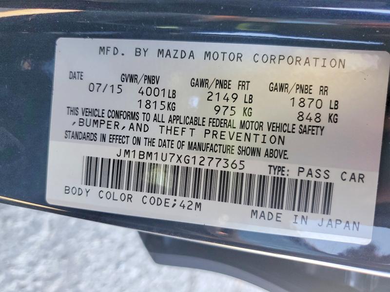 59643076 :رقم المزاد ، JM1BM1U7XG1277365 vin ، 2016 Mazda 3 مزاد بيع