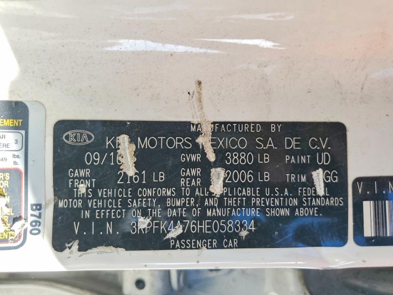 63208476 :رقم المزاد ، 3KPFK4A76HE058334 vin ، 2017 Kia Forte مزاد بيع