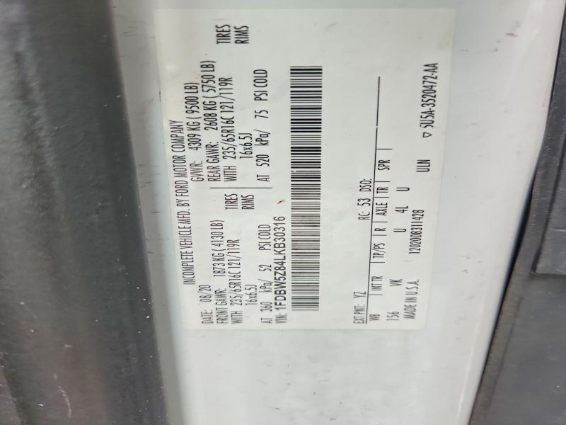 61781026 :رقم المزاد ، 1FDBW5Z84LKB30316 vin ، 2020 Ford Transit مزاد بيع