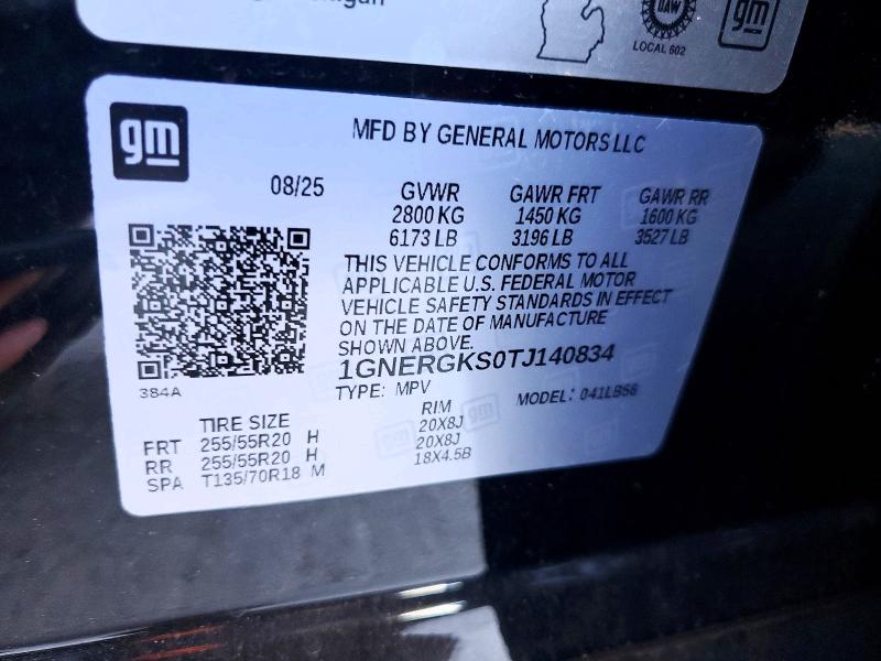 2026 Chevrolet Traverse მანქანა იყიდება აუქციონზე, vin: 1GNERGKS0TJ140834, აუქციონის ნომერი: 60860246