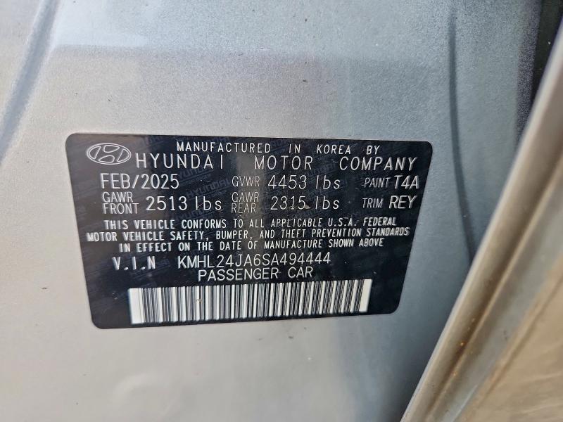 Продаж на аукціоні авто 2025 Hyundai Sonata, vin: KMHL24JA6SA494444, номер лоту: 61701796