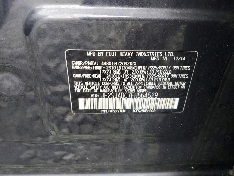 Aukcja sprzedaży 2015 Subaru Forester, vin: JF2SJADC7FH564529, numer aukcji: 61162666