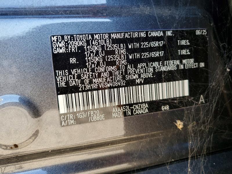 Aukcja sprzedaży 2025 Toyota Rav4, vin: 2T3H1RFV6SW408492, numer aukcji: 62806196