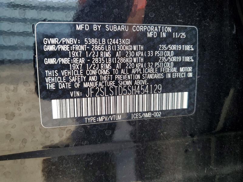 62766586 :رقم المزاد ، JF2SLSTD5SH454129 vin ، 2025 Subaru Forester مزاد بيع